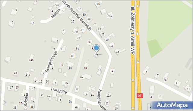 Rzeszów, Konfederatów Barskich, 15, mapa Rzeszów