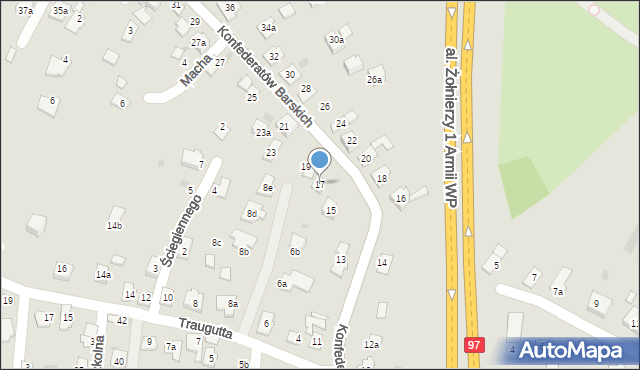 Rzeszów, Konfederatów Barskich, 17, mapa Rzeszów