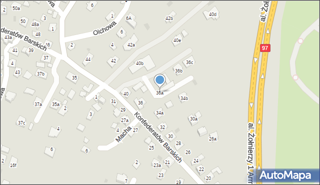 Rzeszów, Konfederatów Barskich, 36a, mapa Rzeszów