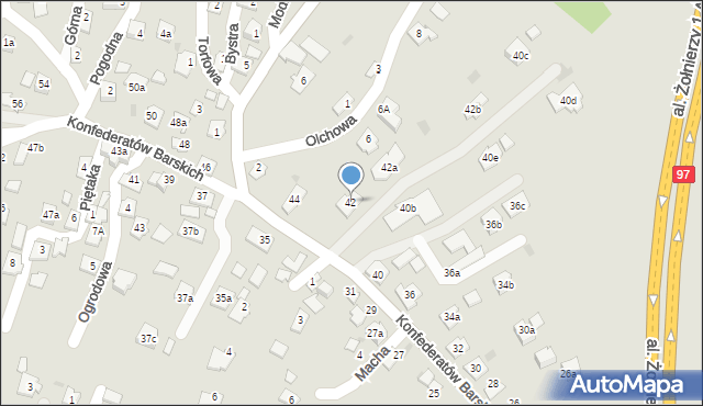 Rzeszów, Konfederatów Barskich, 42, mapa Rzeszów