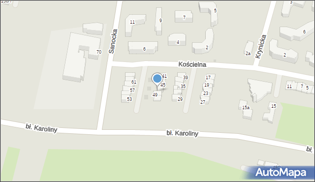 Rzeszów, Kościelna, 47, mapa Rzeszów