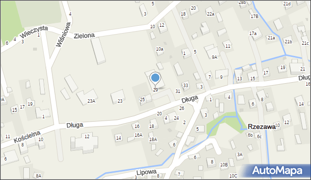 Rzezawa, Kościelna, 29, mapa Rzezawa