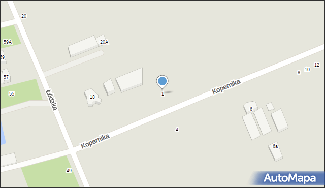 Rzgów, Kopernika Mikołaja, 1, mapa Rzgów