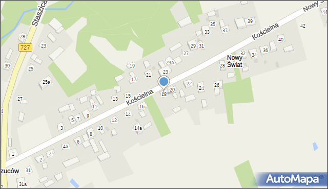 Rzuców, Kościelna, 18, mapa Rzuców