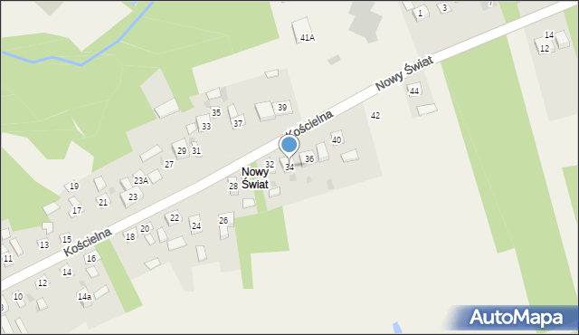 Rzuców, Kościelna, 34, mapa Rzuców