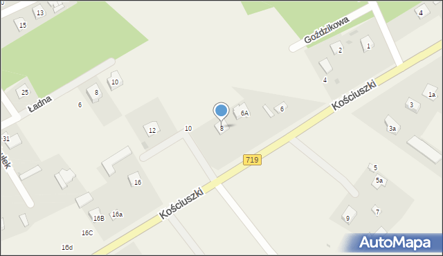 Sade Budy, Kościuszki Tadeusza, gen., 8, mapa Sade Budy