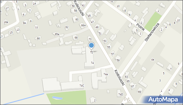 Sadowne, Kościuszki Tadeusza, gen., 72, mapa Sadowne