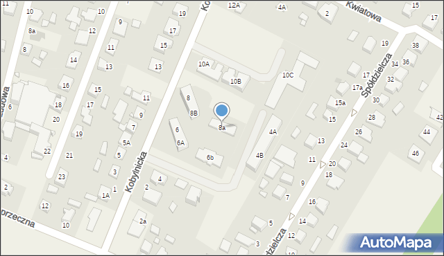 Sady, Kobylnicka, 8a, mapa Sady