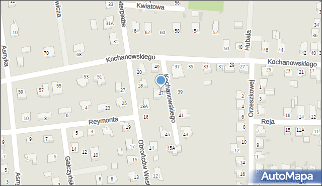 Sandomierz, Kochanowskiego Jana, 47, mapa Sandomierza