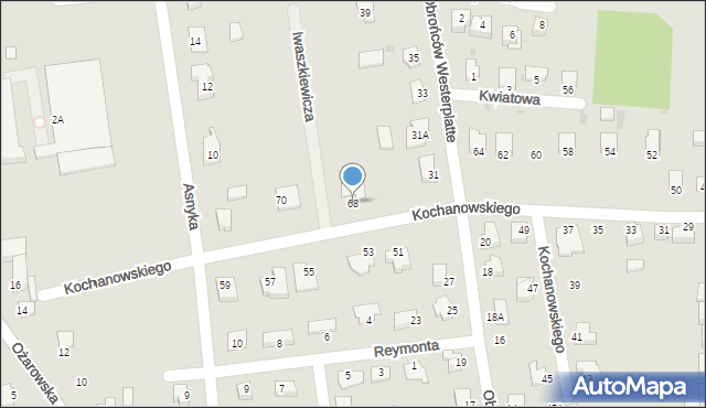 Sandomierz, Kochanowskiego Jana, 68, mapa Sandomierza