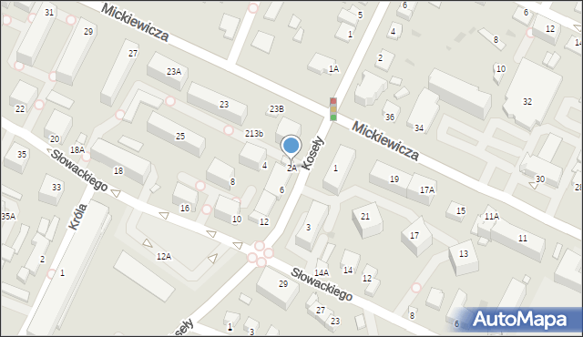 Sandomierz, Koseły Romana, 2A, mapa Sandomierza