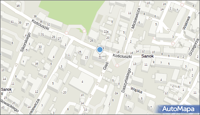 Sanok, Kościuszki Tadeusza, gen., 21, mapa Sanok