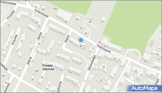 Sanok, Kościuszki Tadeusza, gen., 41, mapa Sanok