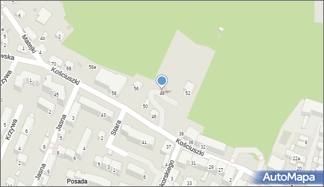 Sanok, Kościuszki Tadeusza, gen., 48, mapa Sanok