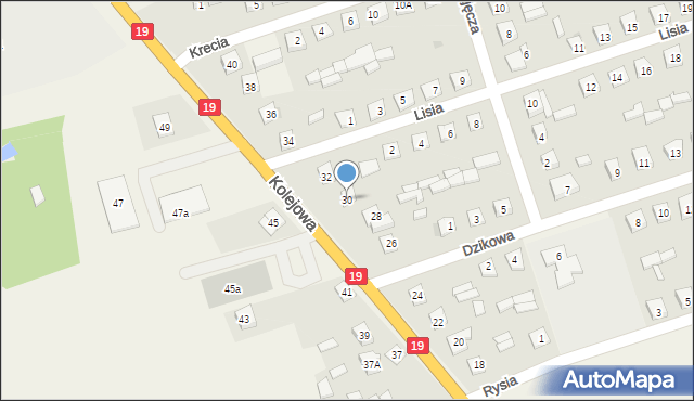 Sarnaki, Kolejowa, 30, mapa Sarnaki