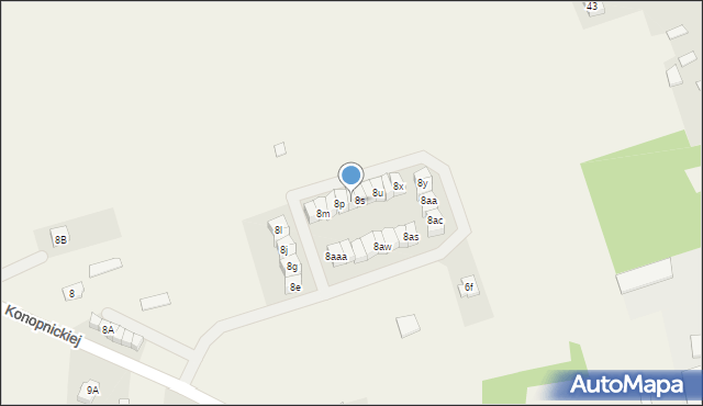 Sarnaki, Konopnickiej Marii, 8r, mapa Sarnaki