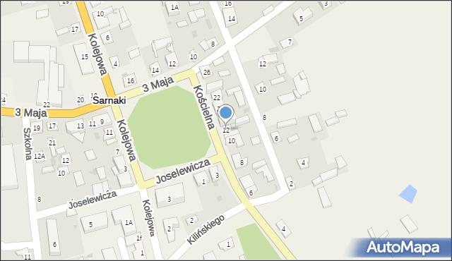 Sarnaki, Kościelna, 12, mapa Sarnaki