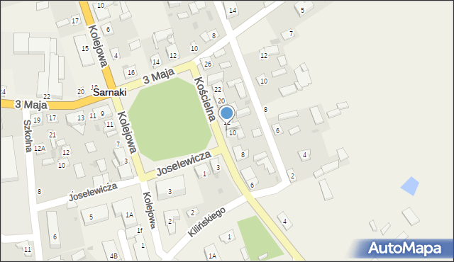 Sarnaki, Kościelna, 14, mapa Sarnaki