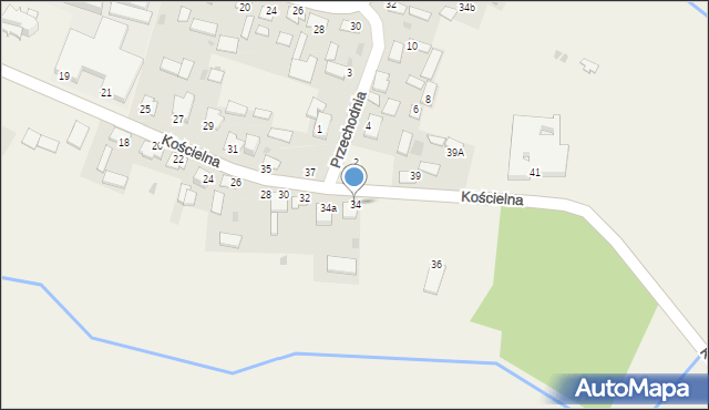 Sawin, Kościelna, 34, mapa Sawin