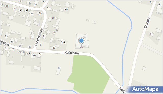 Sawin, Kościelna, 41, mapa Sawin