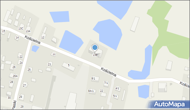 Secemin, Kościelna, 13B, mapa Secemin