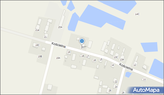 Secemin, Kościelna, 20, mapa Secemin