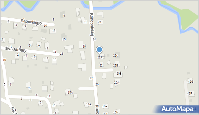 Sędziszów Małopolski, Konopnickiej Marii, 22A, mapa Sędziszów Małopolski