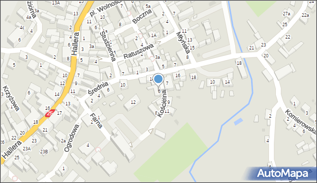 Sępólno Krajeńskie, Kościelna, 6, mapa Sępólno Krajeńskie