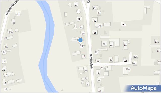 Serby, Kościelna, 13a, mapa Serby