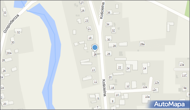 Serby, Kościelna, 15, mapa Serby