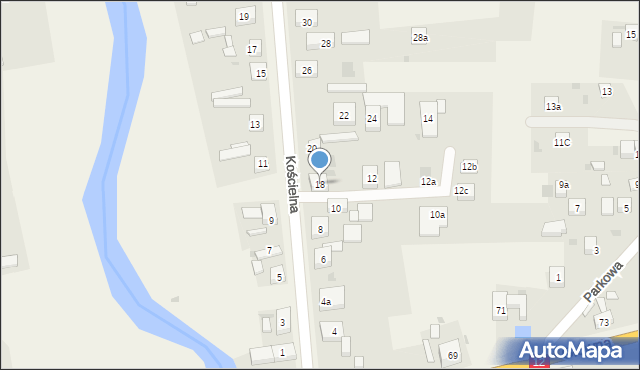 Serby, Kościelna, 18, mapa Serby