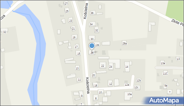 Serby, Kościelna, 26, mapa Serby