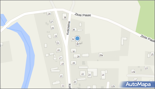 Serby, Kościelna, 32, mapa Serby