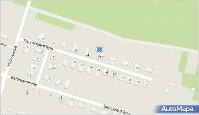 Serock, Kochanowskiego Jana, 13, mapa Serock