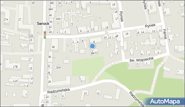 Serock, Kościuszki Tadeusza, gen., 8A, mapa Serock