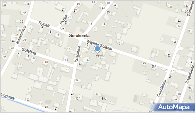 Serokomla, Kościelna, 29, mapa Serokomla