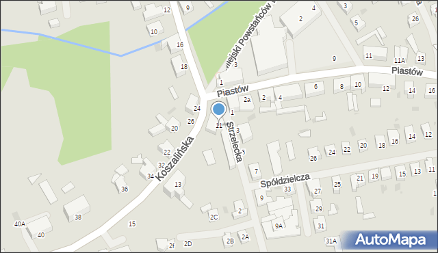 Sianów, Koszalińska, 11, mapa Sianów