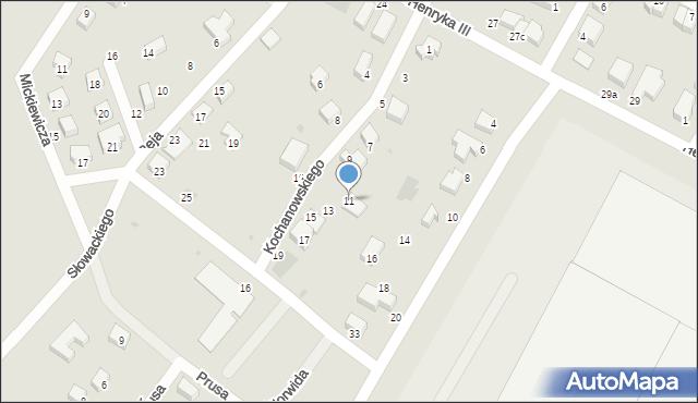 Siechnice, Kochanowskiego Jana, 11, mapa Siechnice