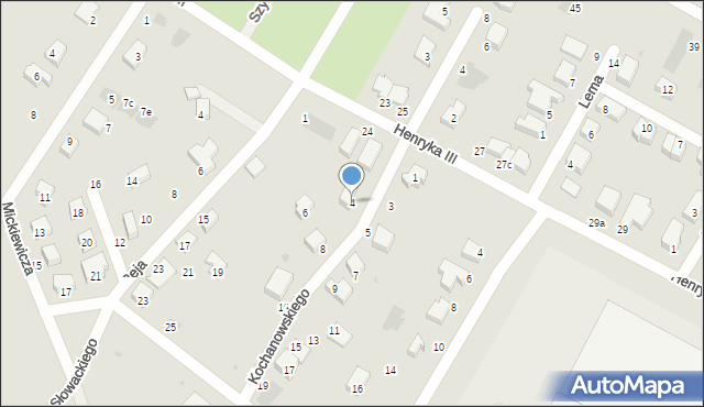 Siechnice, Kochanowskiego Jana, 4, mapa Siechnice