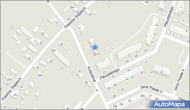 Siechnice, Kościelna, 8, mapa Siechnice