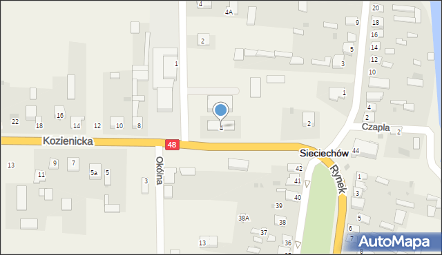 Sieciechów, Kozienicka, 4, mapa Sieciechów
