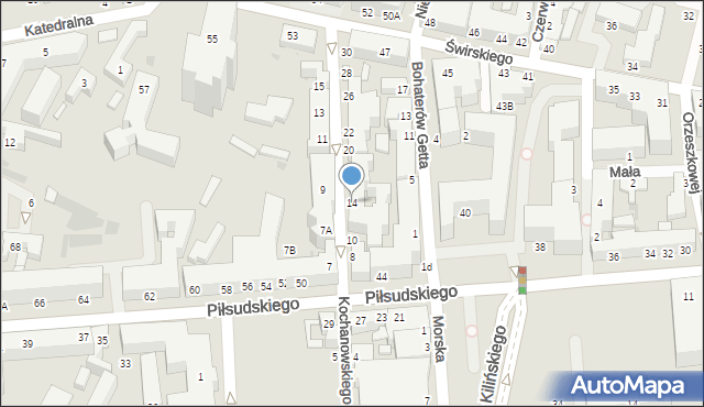 Siedlce, Kochanowskiego Jana, 14, mapa Siedlce