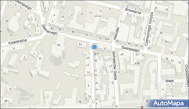 Siedlce, Kochanowskiego Jana, 28, mapa Siedlce