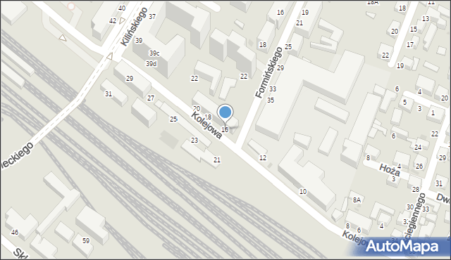 Siedlce, Kolejowa, 16, mapa Siedlce