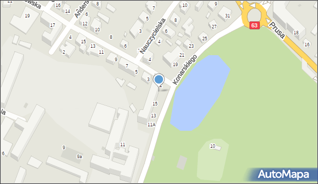 Siedlce, Konarskiego Stanisława, 17, mapa Siedlce
