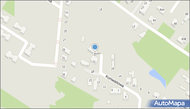 Siedlce, Konwaliowa, 23, mapa Siedlce