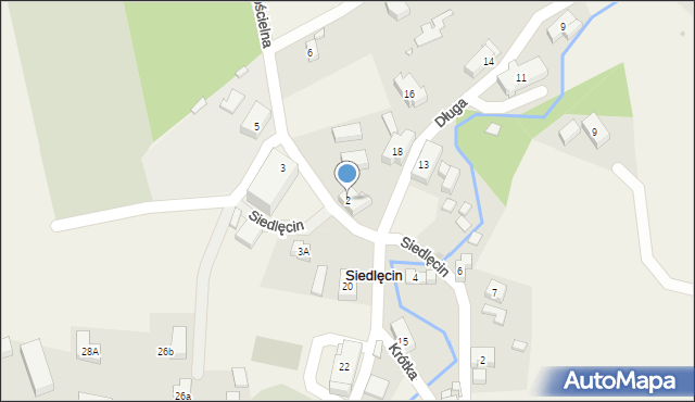 Siedlęcin, Kościelna, 2, mapa Siedlęcin