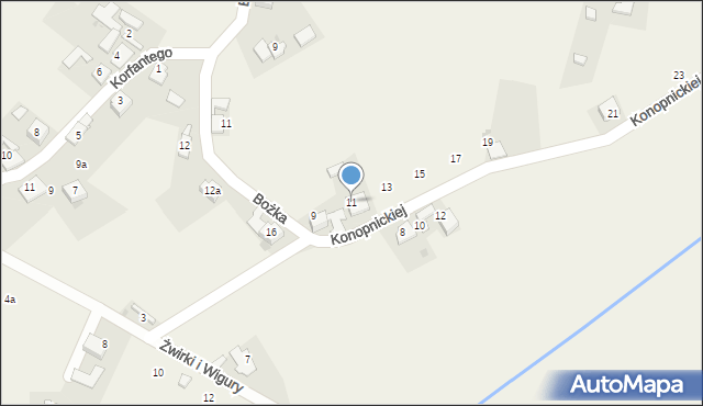 Siedliska, Konopnickiej Marii, 11, mapa Siedliska