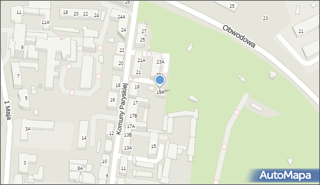 Siemianowice Śląskie, Komuny Paryskiej, 19A, mapa Siemianowice Śląskie