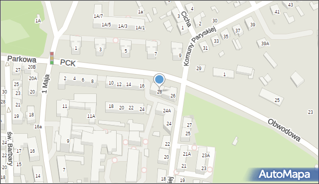 Siemianowice Śląskie, Komuny Paryskiej, 28, mapa Siemianowice Śląskie